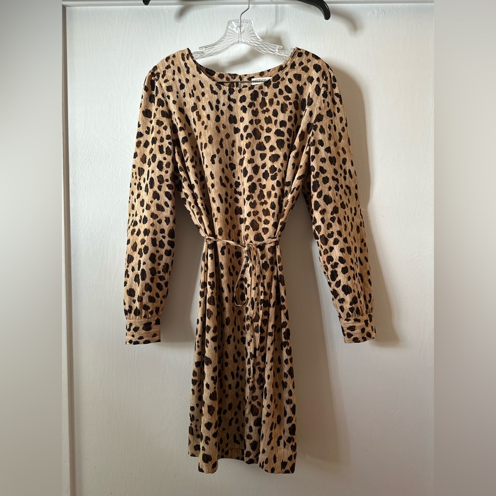 Leopard Print Long Sleeve Dress